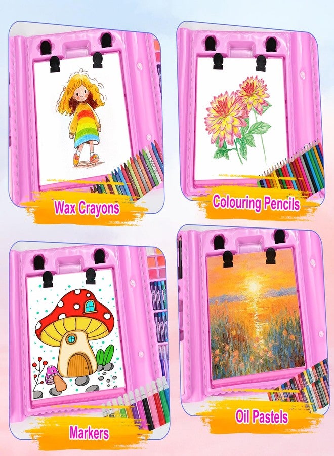 GOLDGE Art Supplies, 230 PCS+ Drawing Art Kit, Kids Art Set with Double Sided Trifold Easel, Colored Pencils, Crayons, Oil Pastels, Watercolor Pens, Coloring Book, Gifts for Girls Boys 4-12, Teens, Beginners - Image 3